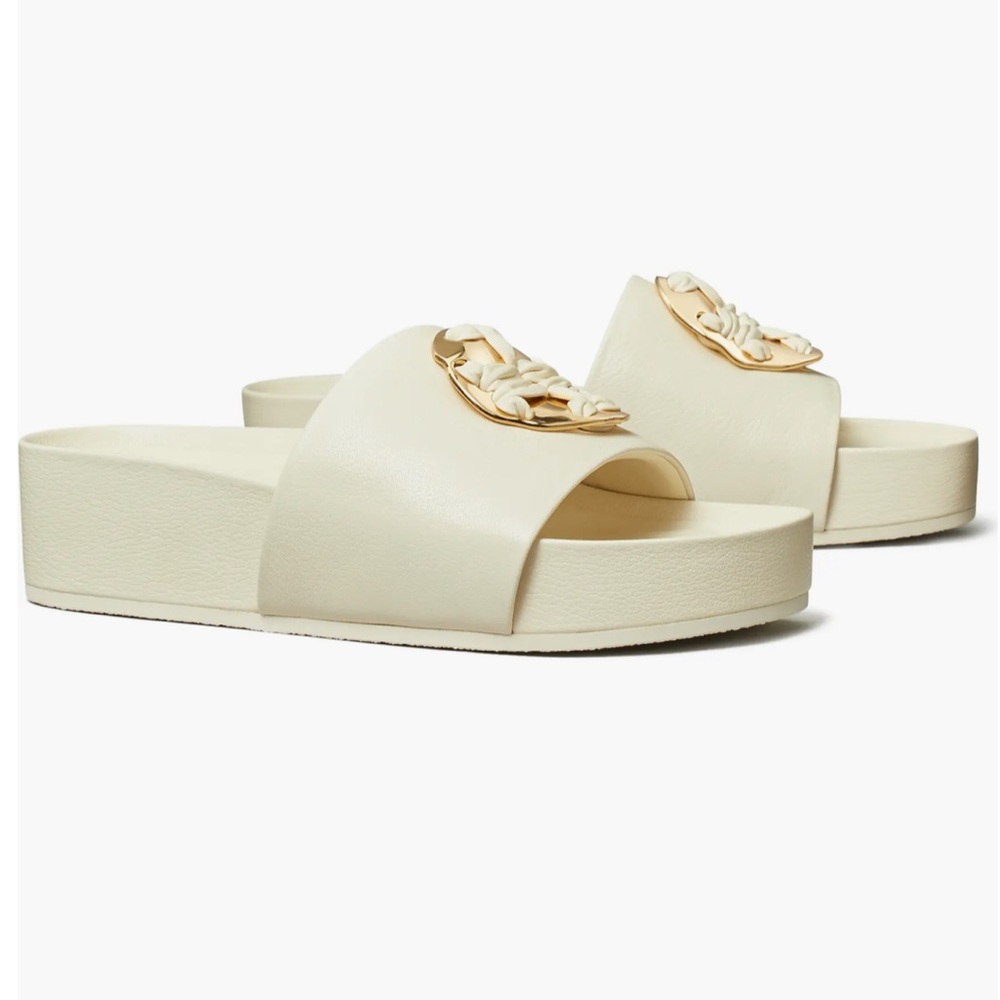 Tory Burch Double-T Platform Leather Slides - image 8